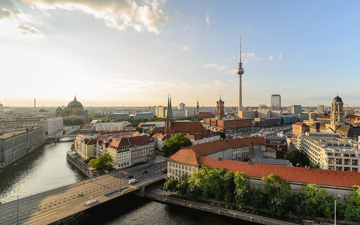 Central Berlin viewed from Fischerinsel, Germany